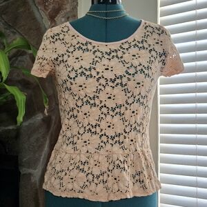 Lowrys Farm Fitted Peplum Twee Lace Bodice Cottagecore Farmhouse